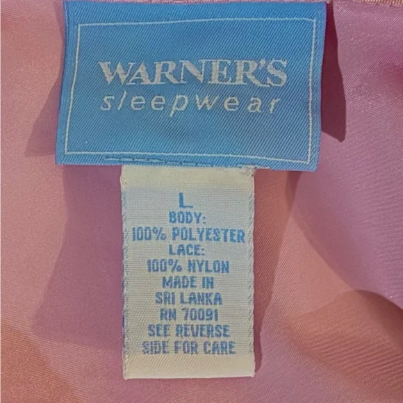 Pink vintage slip and white lacy robe w/ ribbon tie. L - Picture 2 of 9